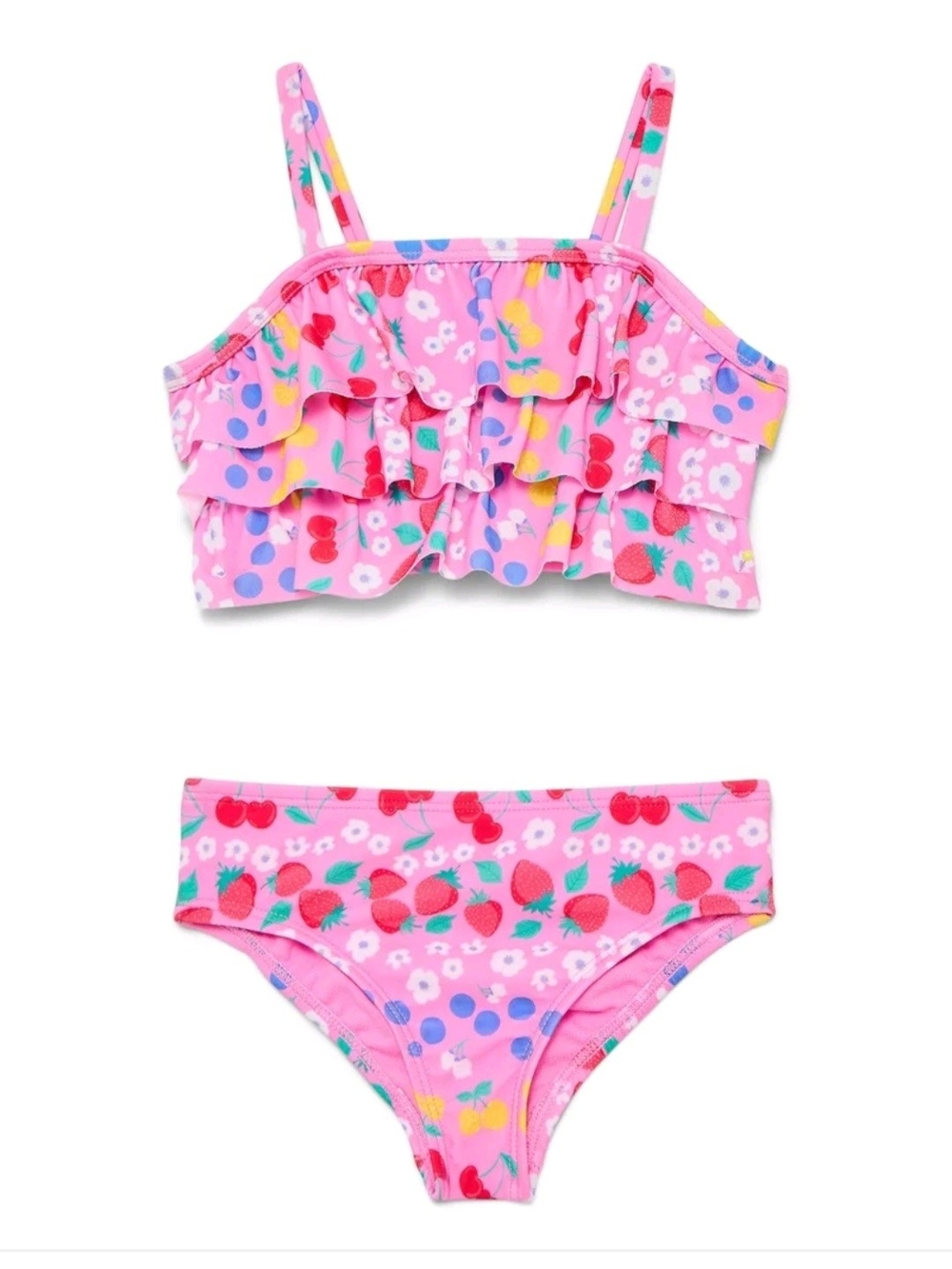 Pink Fruit Ruffle Tankini Set NWT Toddler Size 3T
